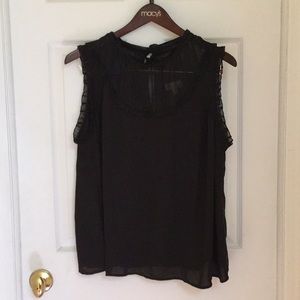 Sheer Black Modcloth Sleeveless Blouse NWOT